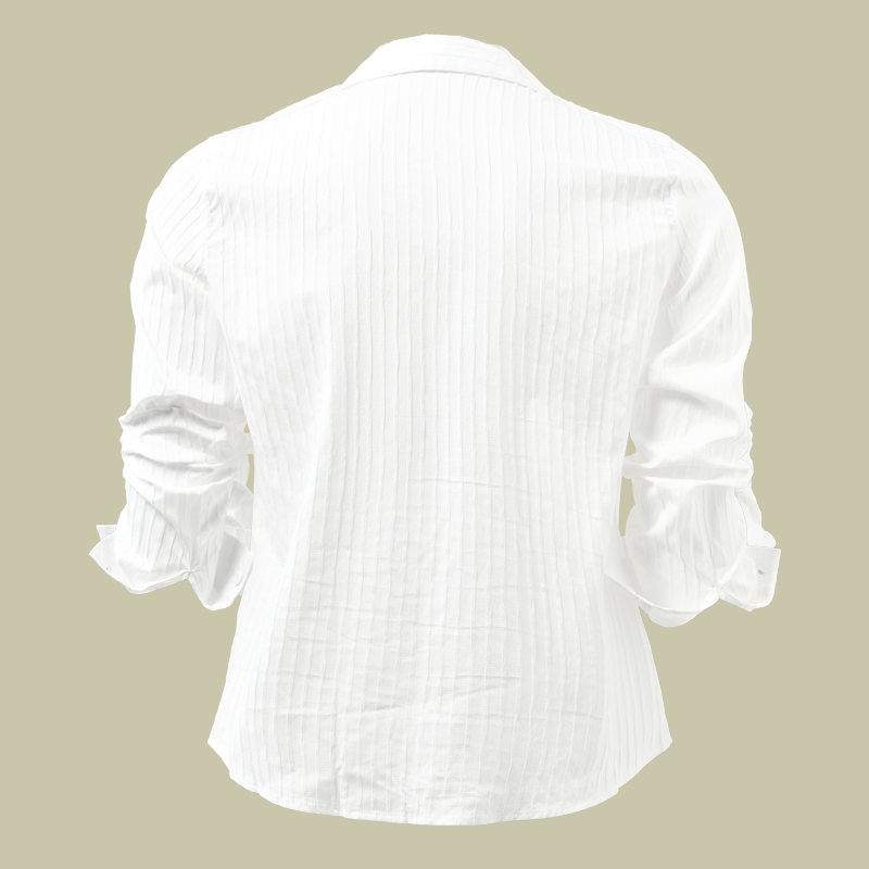 Chemise rayée unie à col classique | Élégance estivale