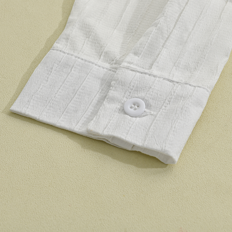 Chemise rayée unie à col classique | Élégance estivale