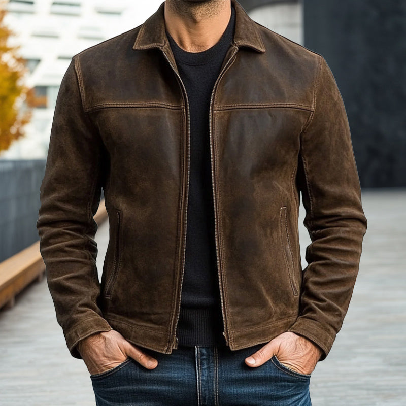 Veste zippée en cuir | Élégance intemporelle