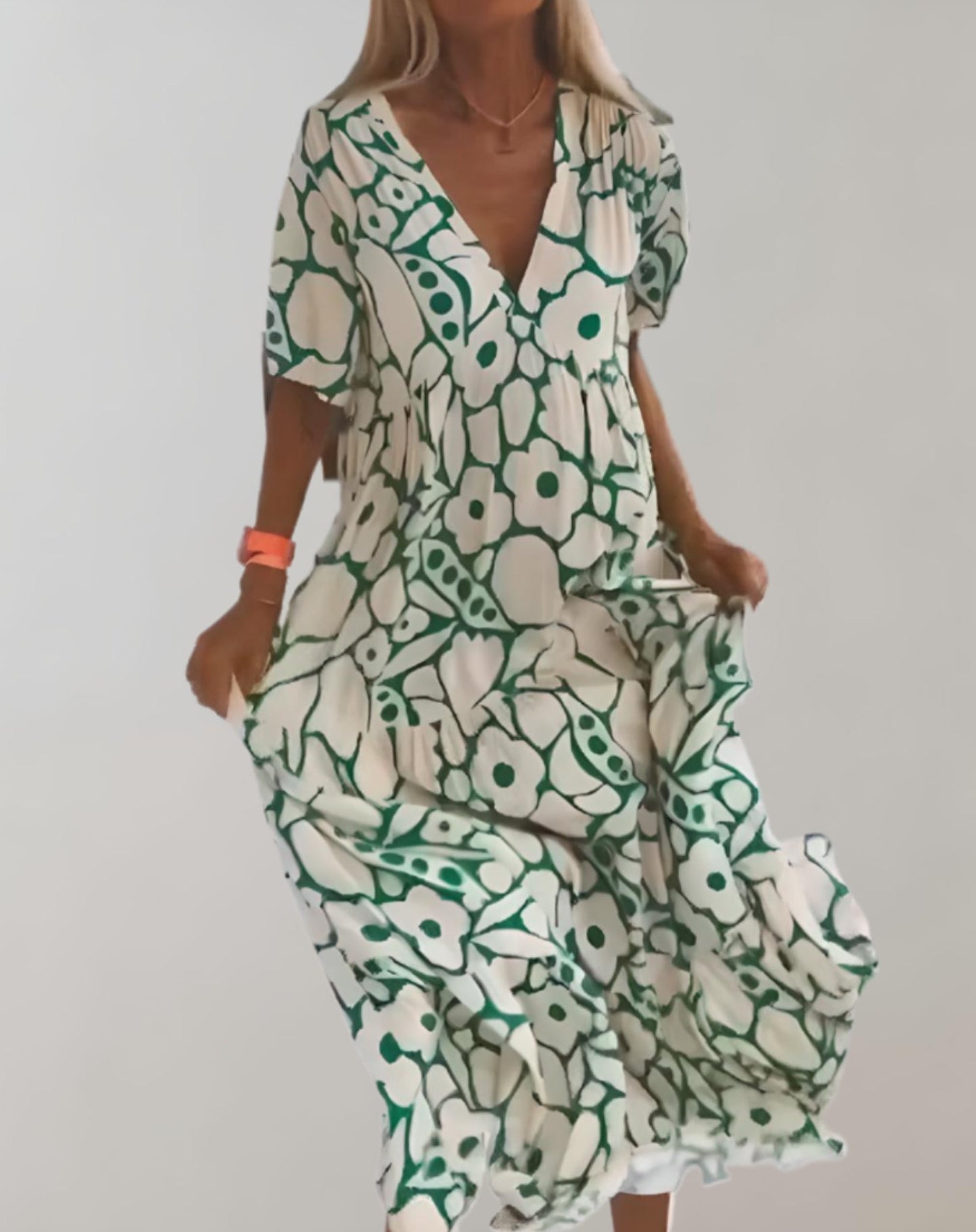 Robe Femme Bohème Imprimée Col en V | Confortable