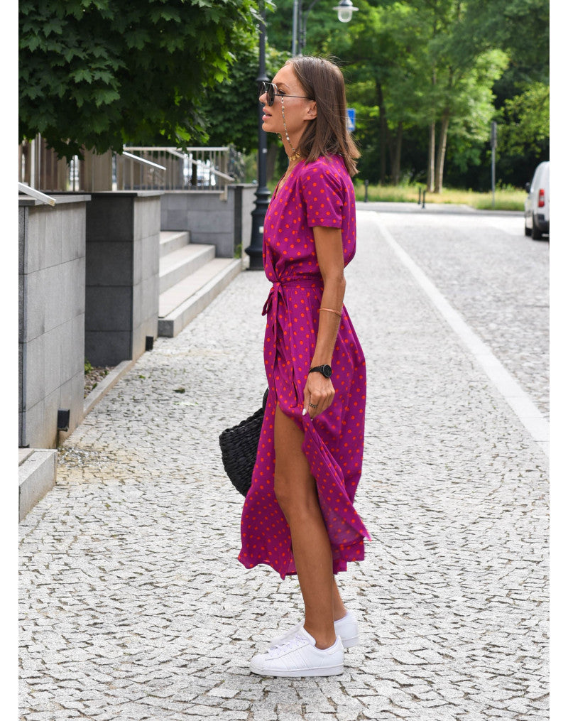 Robe Maxi Enveloppante À Fleurs Pour Femmes | Élégante
