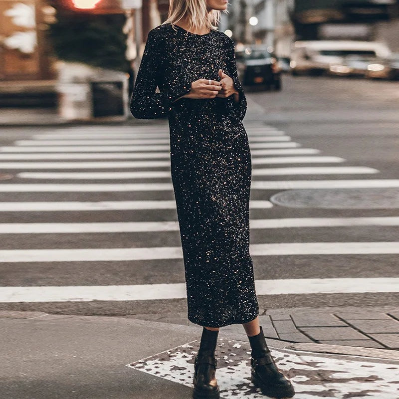 Robe Midi À Paillettes Pour Femme | Élégante Et Séduisante
