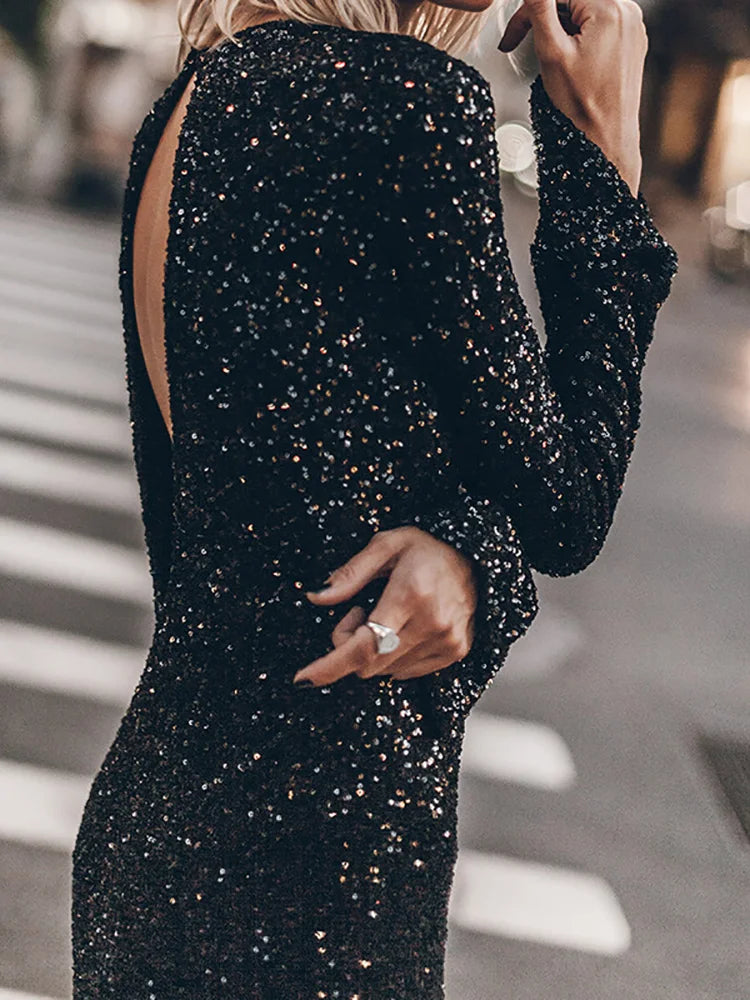 Robe Midi À Paillettes Pour Femme | Élégante Et Séduisante