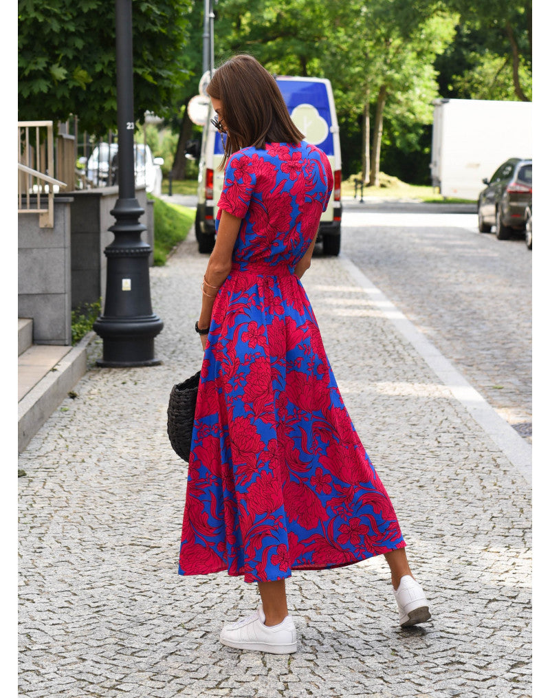 Robe Maxi Enveloppante À Fleurs Pour Femmes | Élégante