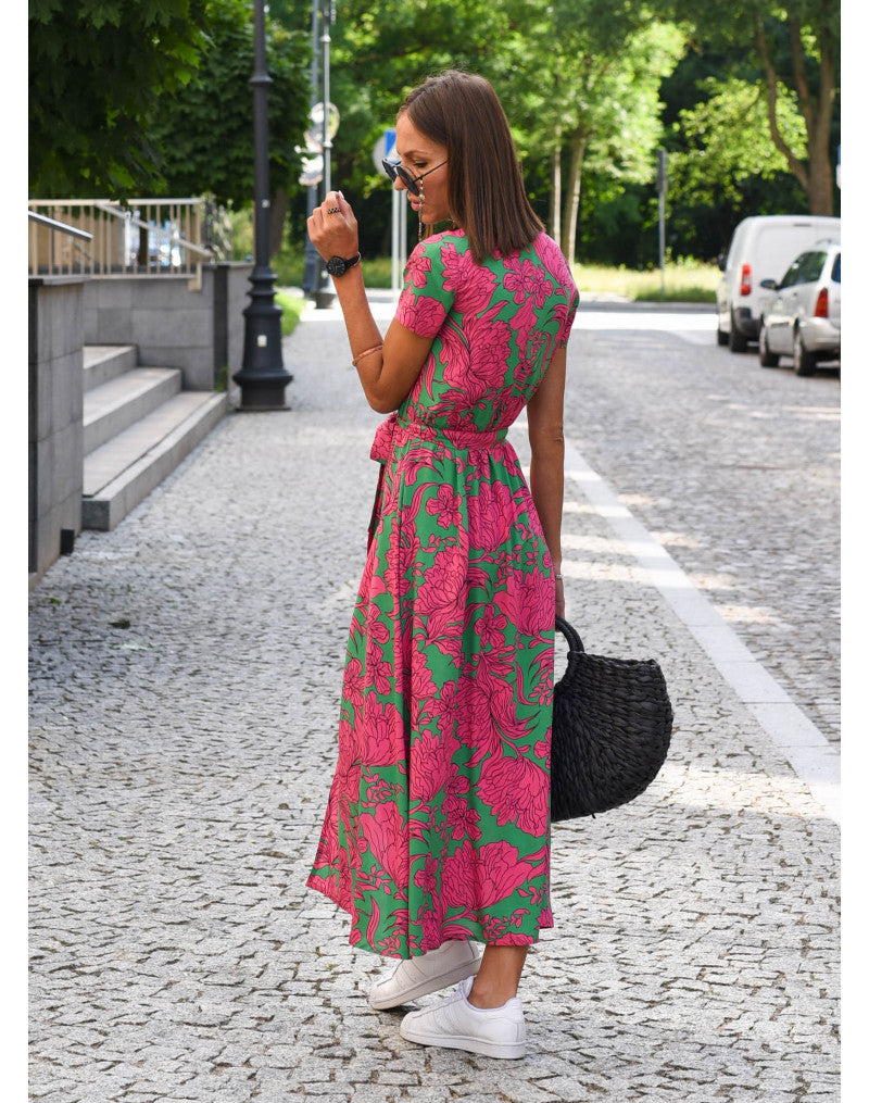 Robe Maxi Enveloppante À Fleurs Pour Femmes | Élégante
