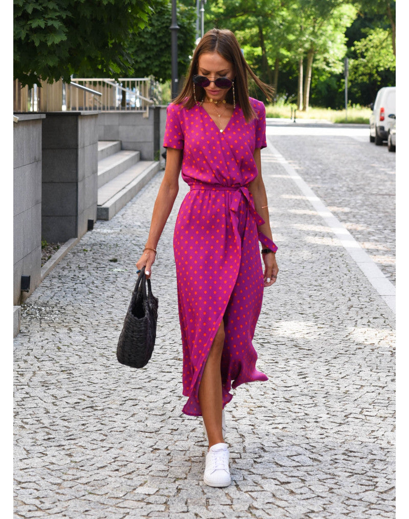 Robe Maxi Enveloppante À Fleurs Pour Femmes | Élégante