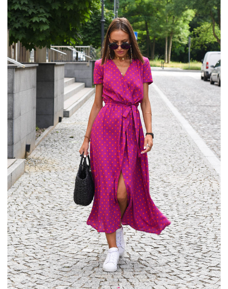 Robe Maxi Enveloppante À Fleurs Pour Femmes | Élégante