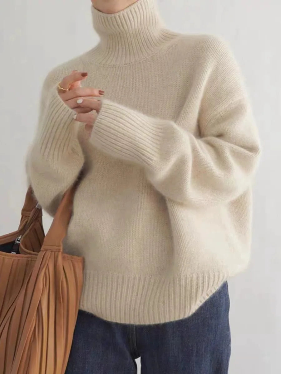Elena | Pull Doux à Col Roulé pour Femme