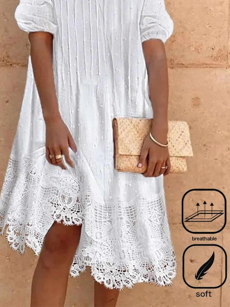 Robe Midi Décontractée Unie Pour Femme | Simple Et Élégante