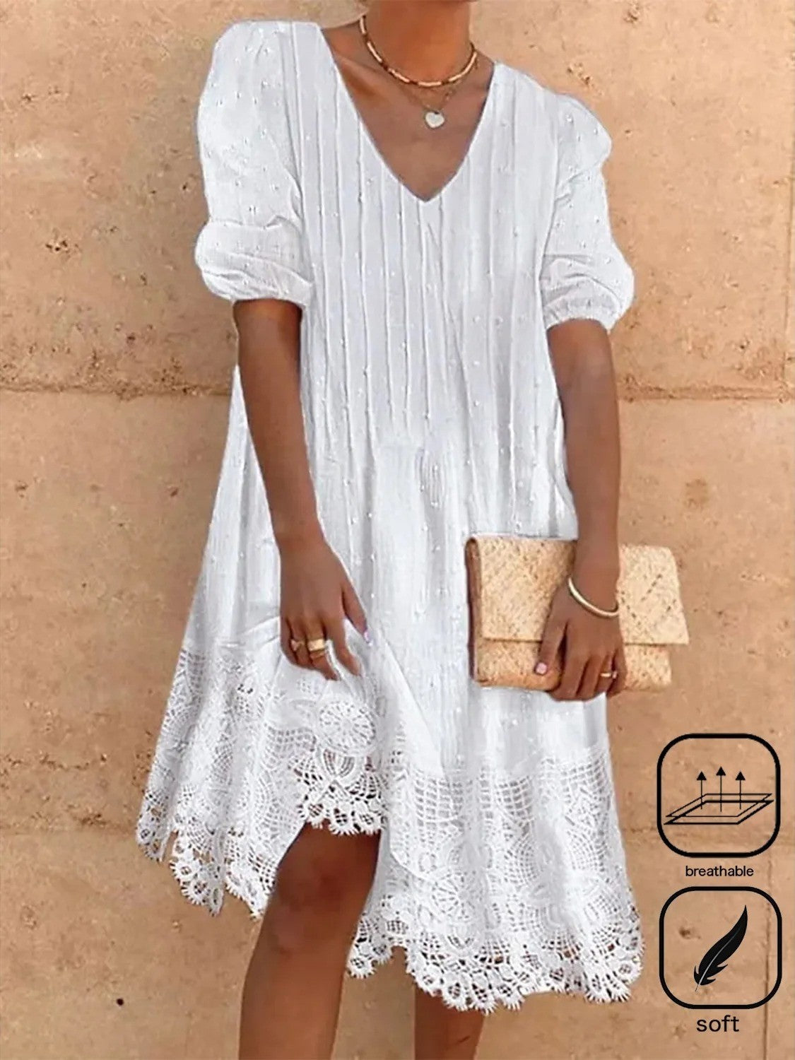 Robe Midi Décontractée Unie Pour Femme | Simple Et Élégante