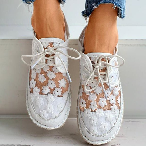 Chaussures femme ajourées | Fraîcheur florale pour l'été