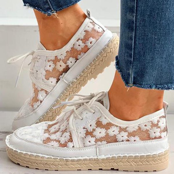 Chaussures femme ajourées | Fraîcheur florale pour l'été