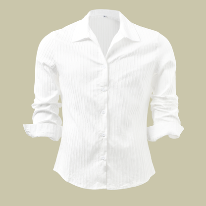 Chemise rayée unie à col classique | Élégance estivale
