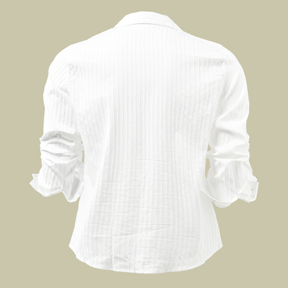 Chemise rayée unie à col classique | Élégance estivale