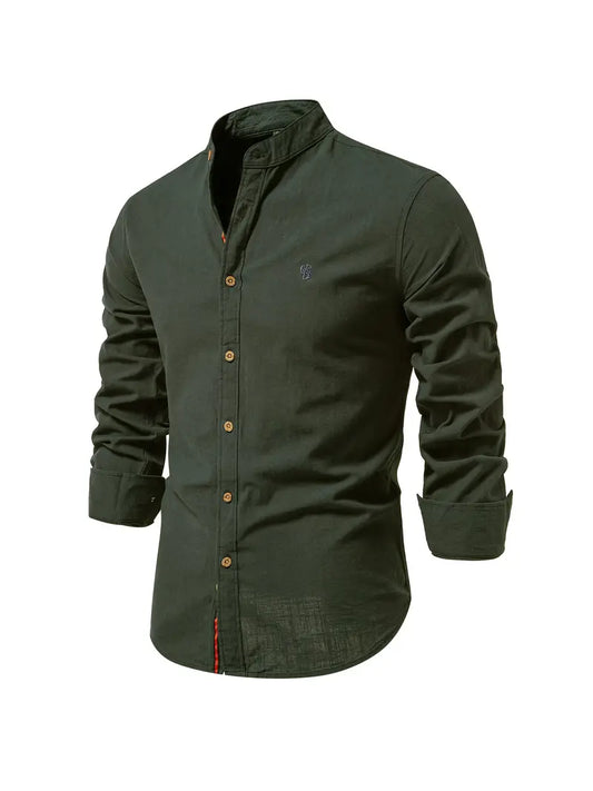 Chemise à col mao pour homme | Élégance décontractée