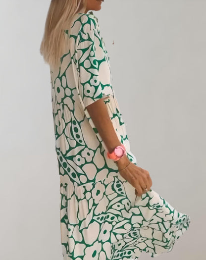 Robe Femme Bohème Imprimée Col en V | Confortable