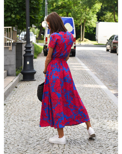 Robe Maxi Enveloppante À Fleurs Pour Femmes | Élégante