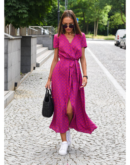 Robe Maxi Enveloppante À Fleurs Pour Femmes | Élégante
