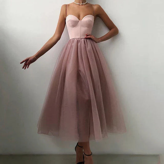 Robe de soirée midi | Élégance romantique