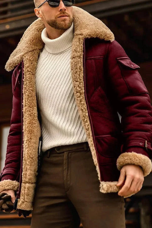 Victor | Blouson Aviateur en Cuir et Fourrure pour Homme