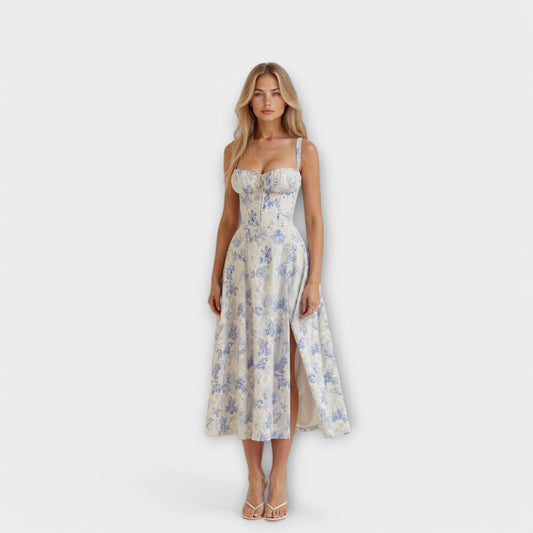 Robe corset fleurie | Élégance romantique