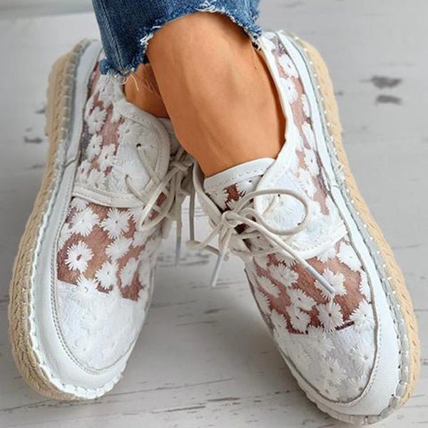 Chaussures femme ajourées | Fraîcheur florale pour l'été
