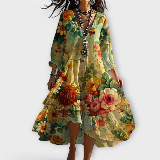 Robe bohème fleurie femme | Charme vintage estival